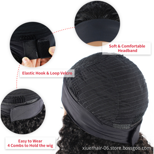 Headband Wig Human Hair Kinky Curly, Cuticle Aligned Human Hair Headband Wigs for Black Women